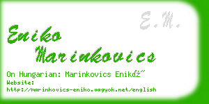 eniko marinkovics business card